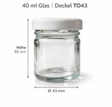 Personalisierte Hochzeits-Gastgeschenke – 40 ml Glas mit individuell bedrucktem Deckel