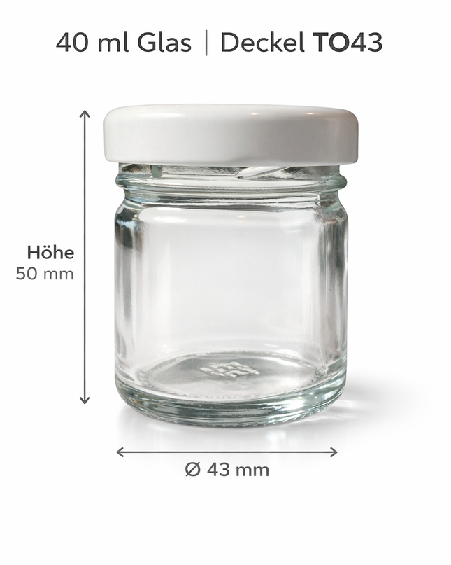 Personalisierte Hochzeits-Gastgeschenke – 40 ml Glas mit individuell bedrucktem Deckel
