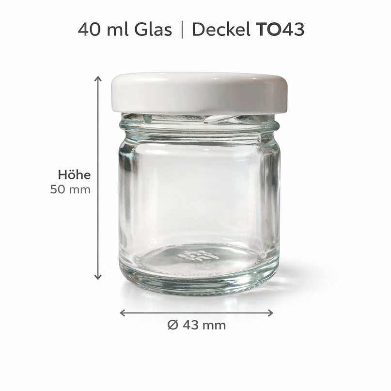 Personalisierte Gastgeschenke zur Hochzeit – 40 ml Glas mit bedrucktem Deckel