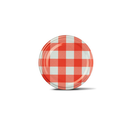 25 Stück Schraubdeckel TO66 rot kariert