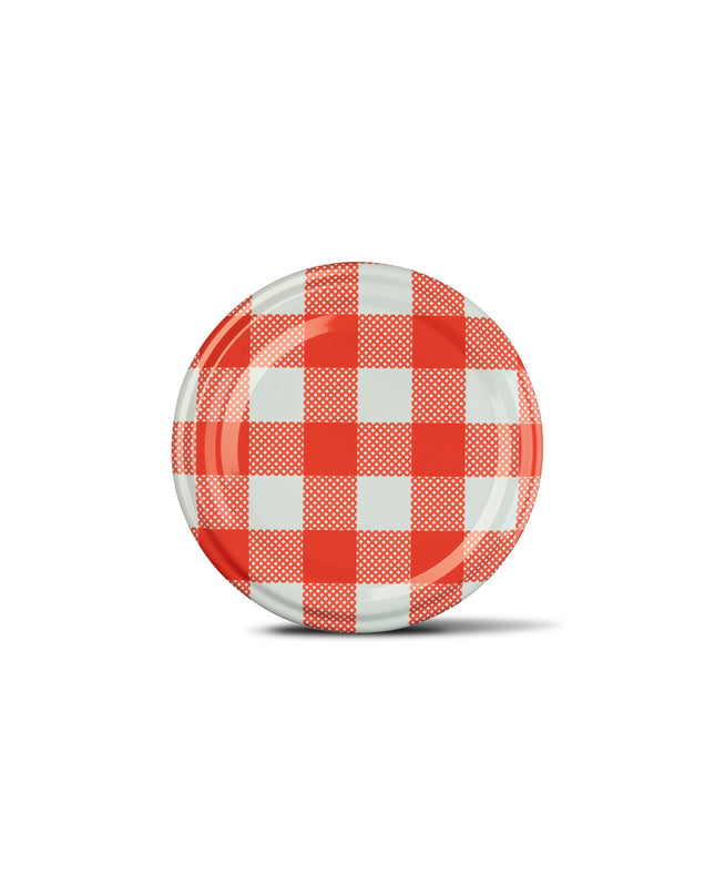 25 Stück Schraubdeckel TO66 rot kariert