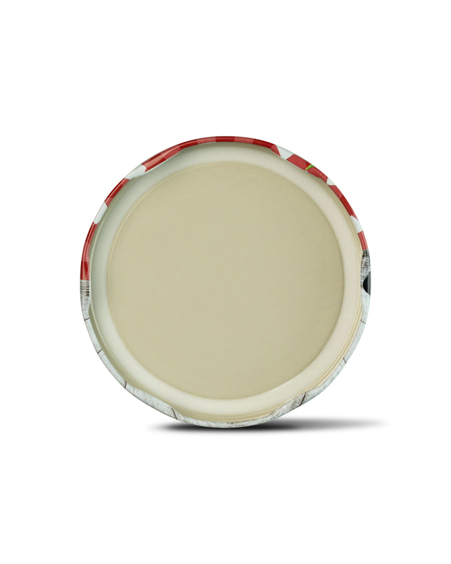 40 Stück Schraubdeckel TO82 Herz zu rot kariert