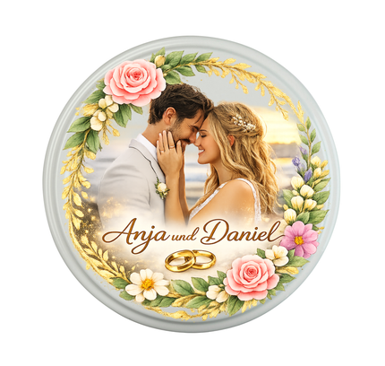 Personalisierte Hochzeits-Gastgeschenke – 40 ml Glas mit individuell bedrucktem Deckel