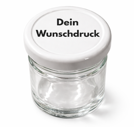 Personalisierte Hochzeits-Gastgeschenke – 40 ml Glas mit individuell bedrucktem Deckel