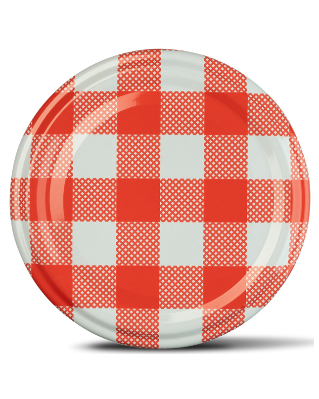 Schraubdeckel TO66 rot kariert