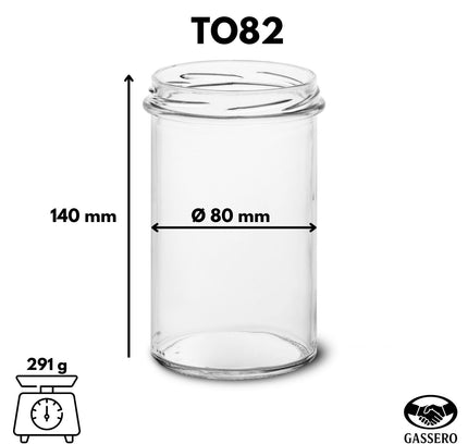 36er-Set Sturzgläser 545 ml mit schwarzmatten TO82 Deckeln